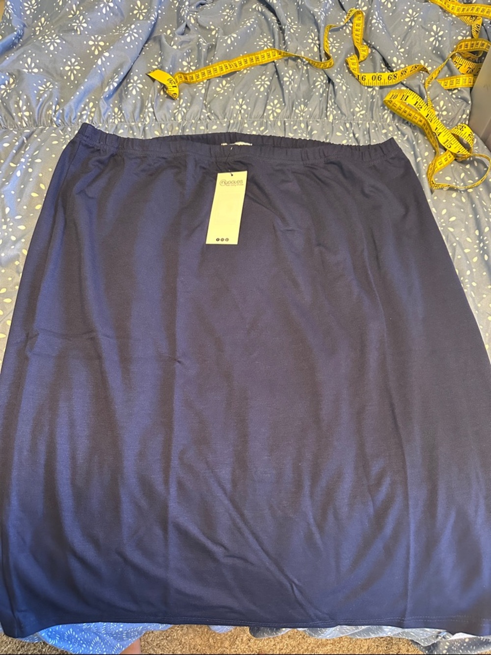 Women's Navy Elastic-Waist Skirt